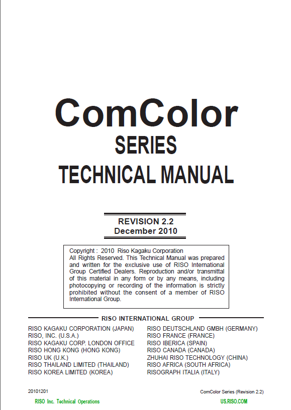 RISO ComColor Series TECHNICAL Service Manual-1